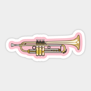 Trumpet cartoon illustration Sticker